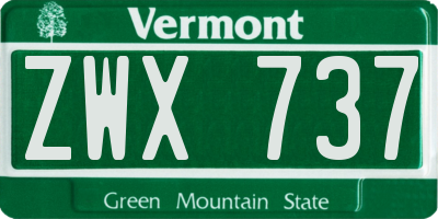 VT license plate ZWX737