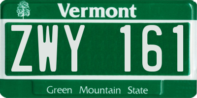 VT license plate ZWY161