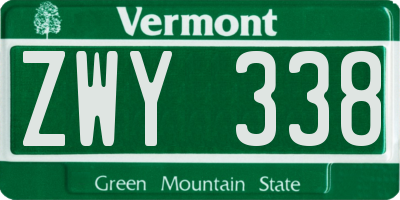 VT license plate ZWY338