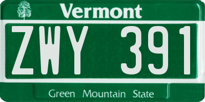 VT license plate ZWY391