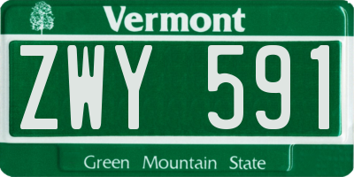 VT license plate ZWY591