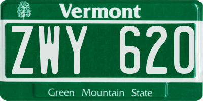 VT license plate ZWY620