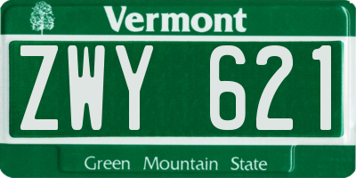 VT license plate ZWY621