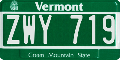 VT license plate ZWY719