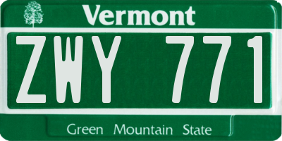 VT license plate ZWY771