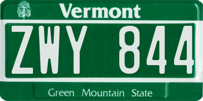VT license plate ZWY844