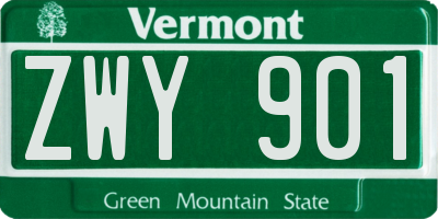 VT license plate ZWY901