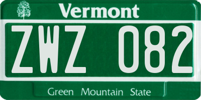 VT license plate ZWZ082
