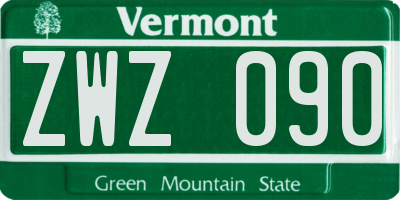 VT license plate ZWZ090