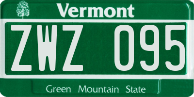 VT license plate ZWZ095