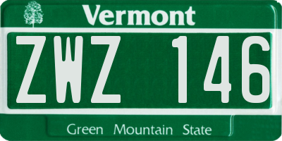 VT license plate ZWZ146