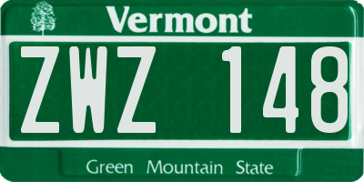 VT license plate ZWZ148