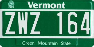 VT license plate ZWZ164