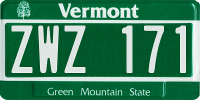 VT license plate ZWZ171