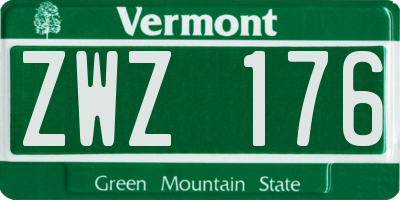 VT license plate ZWZ176