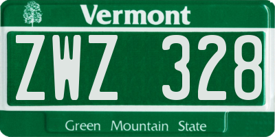 VT license plate ZWZ328