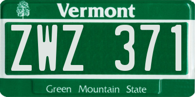 VT license plate ZWZ371