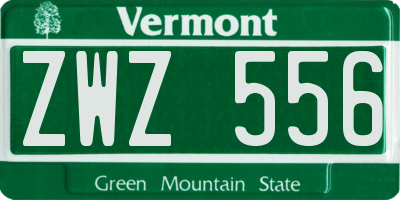 VT license plate ZWZ556