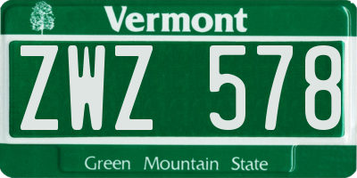 VT license plate ZWZ578