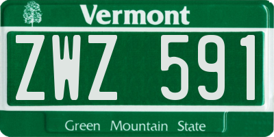 VT license plate ZWZ591