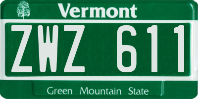 VT license plate ZWZ611