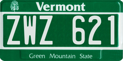 VT license plate ZWZ621