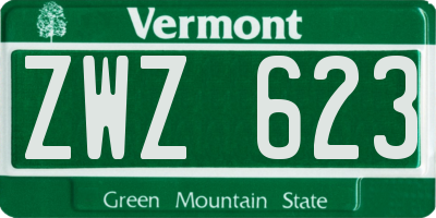 VT license plate ZWZ623