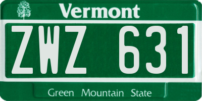 VT license plate ZWZ631