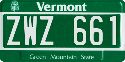 VT license plate ZWZ661
