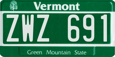 VT license plate ZWZ691