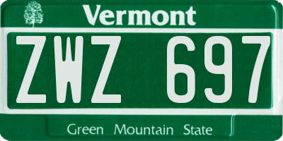 VT license plate ZWZ697