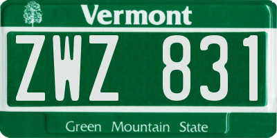 VT license plate ZWZ831