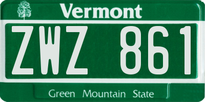 VT license plate ZWZ861