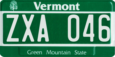 VT license plate ZXA046