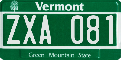 VT license plate ZXA081