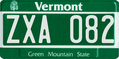 VT license plate ZXA082