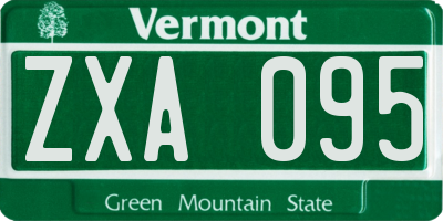 VT license plate ZXA095