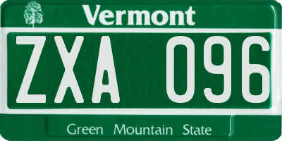 VT license plate ZXA096