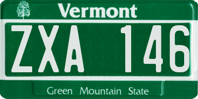 VT license plate ZXA146