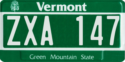 VT license plate ZXA147