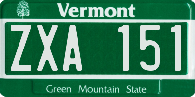VT license plate ZXA151