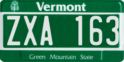 VT license plate ZXA163