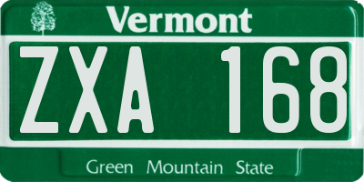 VT license plate ZXA168