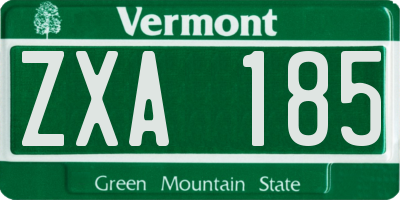 VT license plate ZXA185