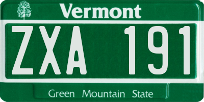 VT license plate ZXA191