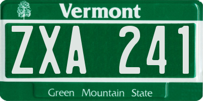 VT license plate ZXA241
