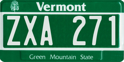 VT license plate ZXA271