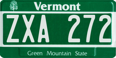VT license plate ZXA272