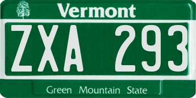 VT license plate ZXA293