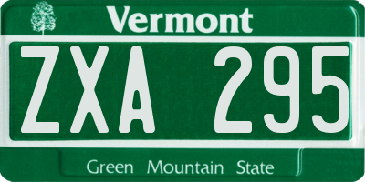 VT license plate ZXA295